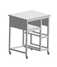 Laboratory bench for equipment with a sliding shelf and swivel caster wheels 700600880 (grey laminate worktop)