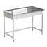 Laboratory bench (simplified, stainless steel, white metal) 1200600850 mm