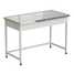 Laboratory bench (simplified, ceramic granite, white metal) 1212610850 mm