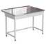 Laboratory bench (simplified, stainless steel, white metal) 1200850850 mm