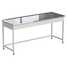Equipment bench (stainless steel, white metal) 1800x600x850 mm