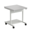 Mobile laboratory bench (white laminate, white metal) 600x550x640 mm