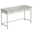 Laboratory bench with 2 drawers and electrical accessories (grey laminate, white metal) 1500x600x850 mm