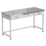 Laboratory bench with 2 drawers and electrical accessories (jointless ceramic, white metal) 1500x610x850 mm