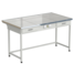 Laboratory bench with 2 drawers and electrical accessories (ceramic granite, white metal) 1515x850x850 mm