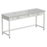 Laboratory bench for equipment with 2 drawers and power supply (grey melanine - standard grade, white metal) 1800x600x850 mm