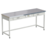 Laboratory bench with 2 drawers and electrical accessories (joinless ceramic, white metal) 1800x610x850 mm