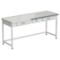 Laboratory bench with 2 drawers and electrical accessories (melanine - labgrade-light, white metal) 1820x610x850 mm