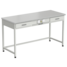 Laboratory bench with mobile underbench, 2 drawers and power supply (white laminate, white metal) 1500x600x850 mm