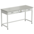 Laboratory bench with mobile underbench, 2 drawers and power supply (grey laminate, white metal) 1500x600x850 mm