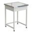 Side bench (ceramic granite, white metal) 610610850 mm