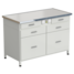 Underbench cabinet with power supply with 2 drawers + 2 drawers + 2 drawers (labgrade-light, white metal) 1212x610x850 mm