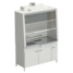 Fume cupboard with 1 sink without electrical equipment (stainless steel, white metal) 15207502160 mm