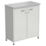 Laboratory underbench cabinet 2 doors (white laminate, white metal) 9104501060 mm