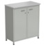 Laboratory underbench cabinet 2 doors (white laminate, grey metal) 9104501060 mm