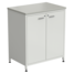 Laboratory underbench cabinet 2 doors (grey laminate, white metal) 9106151060 mm