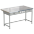 Laboratory bench with illumination of working area 1515x850x850 mm, worktop material - melamine LABGRADE-light, grey metal