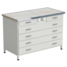 Cabinet with power supply with 2 drawers + 4 wide drawers (ceramic, white metal) 1212x610x850 mm