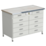 Cabinet with 2 drawers + 4 drawers + 4 drawers (ceramic, white metal) 1212x610x850 mm