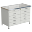 Cabinet with 2 drawers + 4 drawers + 4 drawers (ceramic granite, white metal) 1212x610x850 mm