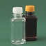 Square bottle with a screw cap and a tamper evident ring (brown color) 125ml (PET)