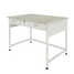 Laboratory bench with 2 drawers and power supply (power up, grey laminate, white metal) 1200x850x850 mm