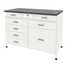Cabinet with power supply with 2 drawers + 4 drawers + 1 small drawer + 1 big drawer (stainless steel, white metal) 1200x600x850 mm