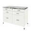 Cabinet with power supply with 2 drawers + 2 drawers + 2 drawers (stainless steel, white metal) 1200x600x850 mm