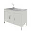 Sink bench ( right side sink, glass-reinforced plastic, white metal) 1200x600x850 mm