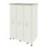 Cabinet with 3 vertical drawers (white laminate, gray metal) 930x630x1350