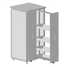Шкаф 2 выдвижные вертикальные секции 640x630x1350 ламинат серый, белый металл