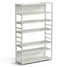 Shelf stand (multi-purpose, 6 shelves, white metal) 1200x400x1980
