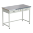 Laboratory bench with 2 drawers and power supply (jointless ceramic, white metal) 1212х610х850 mm