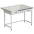 Laboratory bench with 2 drawers and electrical accessories (melanine - labgrade light, white metal) 1212х850х850 mm