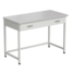 Laboratory bench with 1 drawer 1200x600x850 mm, worktop material - melamine (standard grade), white