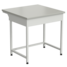Side bench (grey laminate, white metal) 850х850х850 mm