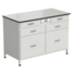 Cabinet with power supply with 2 drawers + 2 drawers + 2 drawers (labgrade, white metal) 1200x600x850 mm