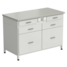 Cabinet with power supply with 2 drawers + 2 drawers + 2 drawers (grey laminate, white metal) 1200x600x850 mm