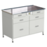 Cabinet with power supply with 2 drawers + 2 drawers + 2 drawers (stainless steel, white metal) 1200x600x850 mm