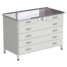 Cabinet with power supply with 2 drawers + 4 wide drawers (stainless steel, white metal) 1200x600x850 mm
