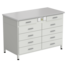 Cabinet with 2 drawers + 4 drawers + 4 drawers (white laminate, white metal) 1200x600x850 mm