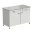 Cabinet with power supply with 2 drawers + 4 wide drawers (durcon, white laminate) 1200x600x850 mm