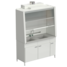 Fume cupboard with 2 sinks without electrical equipment (durcon, white metal) 1520х750х2160 mm