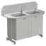 Double sink 1500х600х1220 mm (worktop - fiberglass), sink depth - 280 mm (protective backwall) 1 tap TOF