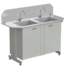 Double sink 1500х600х1200 mm (worktop - fiberglass), sink depth - 280 mm (protective backwall) 2 taps