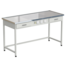 Laboratory bench with illumination of working area 1515x610x850 mm, worktop material - melamine LABGRADE-light, white metal
