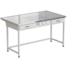 Laboratory bench with illumination of working area 1515x850x850 mm, worktop material - melamine LABGRADE-light, white metal