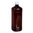 Square bottle with a screw cap and a tamper evident ring (brown color) 1000ml (PET)