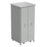 Шкаф 2 выдвижные вертикальные секции 640x630x1350 ламинат белый, серый металл