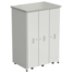 Шкаф 3 выдвижные вертикальные секции 930x630x1350 ламинат серый, белый метал